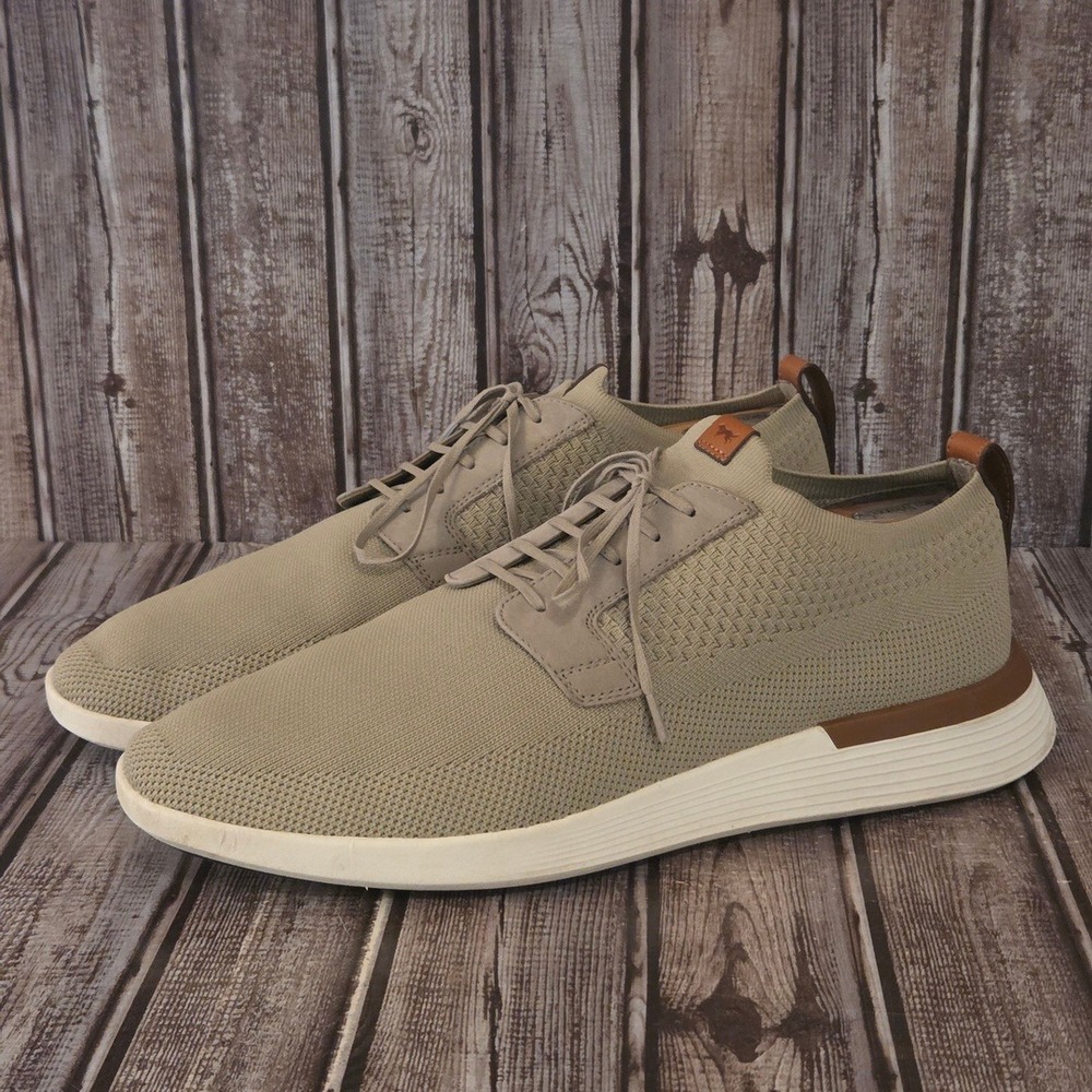 Sz 13 Mens Wolf & Shepherd SwiftKnit Derby Sand Knit Leather Casual Shoes VGUC